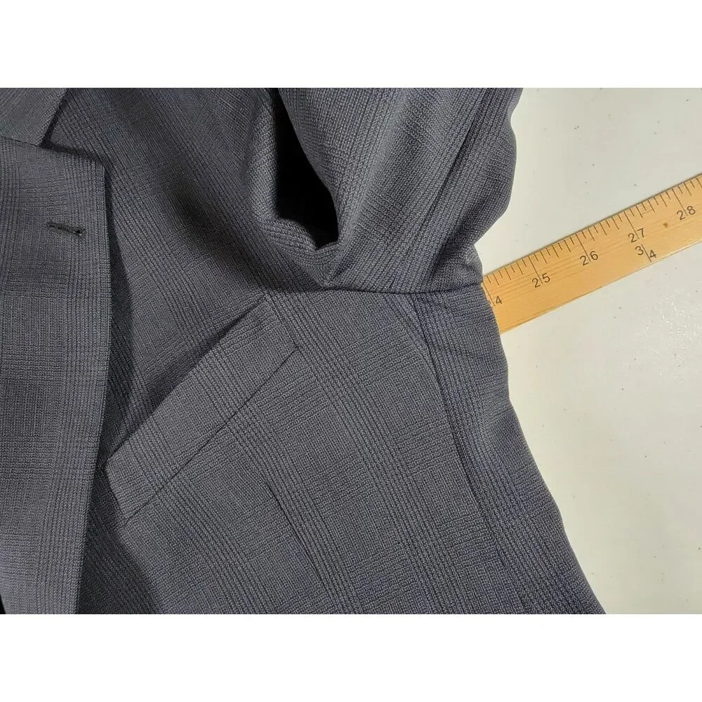 Joseph Abboud Plaid Navy Wool Sport Coat Blazer Suit Jacket - 44